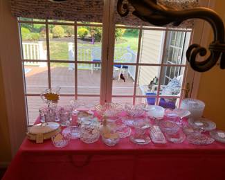 A huge selection of cut glass 