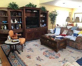 Furniture, rugs and linens.