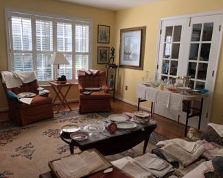 Chairs, linens tables 