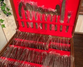 Vtg Siam brass flatware set - never used