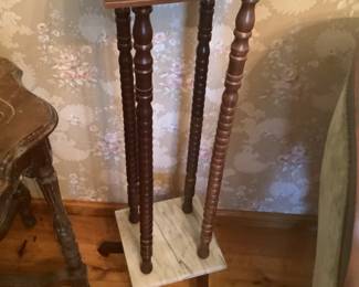 Marble top plant stand