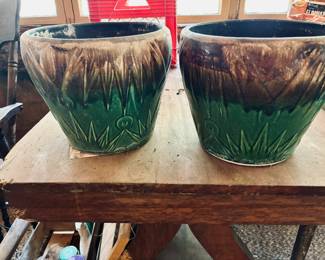 Three VTG Robinson Ransbottom sun and moon jardinieres