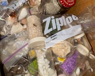 Arts and crafts, bits, and pieces all over the place. The lady was quite creative.