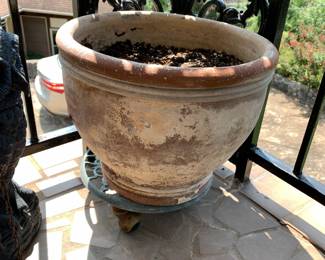 #22	Terra cotta Pot on Roller Base - 14x14	 $20.00 
