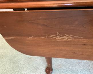 #9	Gateleg Cherry Drop Side Coffee Table  (as is finish) - 19-34x58x18	 $75.00 
