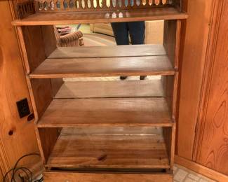 #76	Homemade Wood Mirror Back Bookcase w/1 drawer - 32x15x48	 $75.00 
