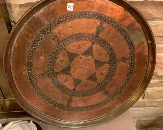 #73	Copper/Brass Round Tray - 24" Round	 $20.00 
