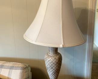 #32	White Cast Iron Lamp  33" Tall	 $75.00 

