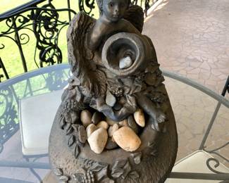 #20	Concrete Electric Angel Waterfountain - (as is needs new pump) - 18" Tall	 $40.00 
