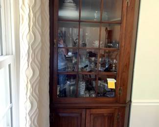 #2	Henkel Harris Cherry 12 Pane Corner China Cabinet 40Hx24Dx82T 	 $1,200.00 

