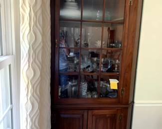 #2	Henkel Harris Cherry 12 Pane Corner China Cabinet 40Hx24Dx82T 	 $1,200.00 
