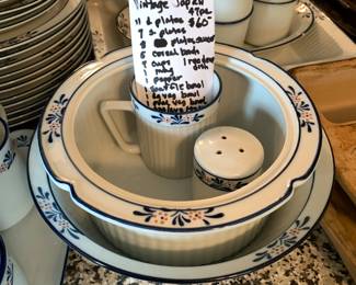 #57	Vintage Japan 42 pc Blue & White China (cereal bowls not counted as is some chipped)	 $60.00 
