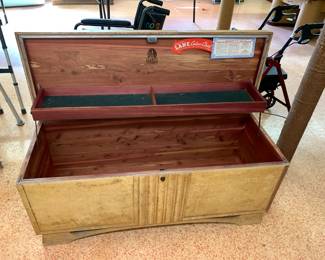 #77	Lane Painted Cedar Chest w/Tray  (as is finish) - 46x17x20	 $75.00 
