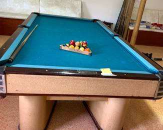 #87	Pool Table - Brunswick Regulation Pool Table w/rack w/12 pool cues	 $300.00 
