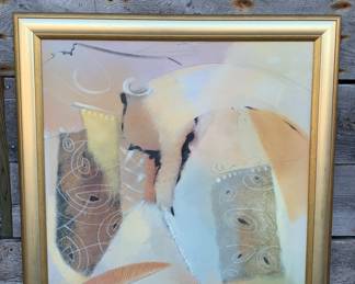 Lee White “Serenity II” 44” x 46” neutral southwestern hued artwork 
