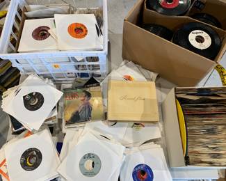 Boxes and boxes of early Rock-n-Roll, Motown, Crooners, Blues, Pop, Country, Classic 45 vinyl records 