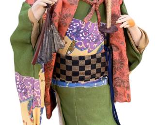 Large hand painted silk face Doll