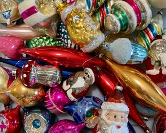 Antique to Vintage Mercury glass Christmas tree ornaments 