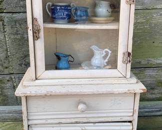 Miniature vintage Child’s doll size step back cupboard 