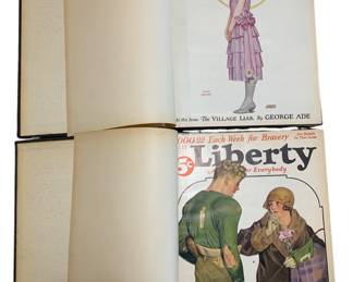 2 bound hardcover books full of Liberty 1924-1926 magazines 