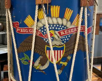 1960s signed D Maley large Civil War style drum 