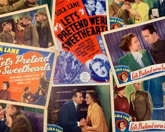 New old stock 1930s Theatre lobby cards: Let’s pretend we’re sweethearts movie 