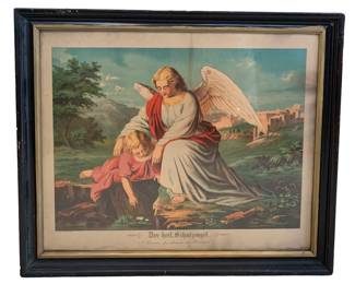 Victorian era German Angel litho