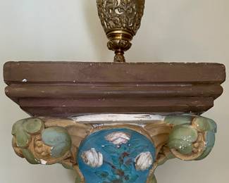 Pair of Wall Sconces with Brass Vases