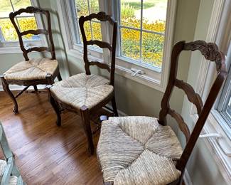 These are the same chairs that are stained in Mahogany that matches the Table. 3 Chairs are being sold separately.