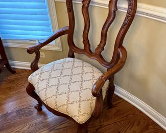 Time for an Upgrade?  Century Dining Table with Parquet Design on Top and 8 Matching Chairs with 2 Leaves and Custom Table Pads.
