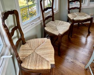 These are the same chairs that are stained in Mahogany that matches the Table. 3 Chairs are being sold separately.