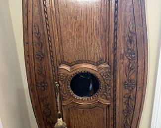 Circa 1790 Country French Grandfather Clock came from Normandy in its pristine state. This is the prize of the Estate Sale.   The clock is functional or Historical clock that everyone will admire. A true treasure for French enthusiasts.&nbsp; Height - 8' Width - 17.5" Depth - 12"