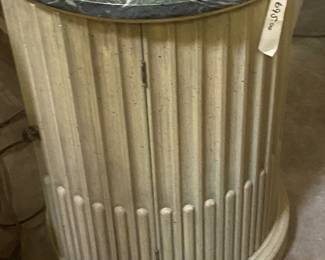 FLUTED CAPITOL  STYLE OCCASIONAL TABLE - MARBLE TOP