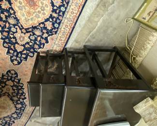 ANTIQUE NESTED CHINESE TABLES AND A NICE RUG, TOO!!