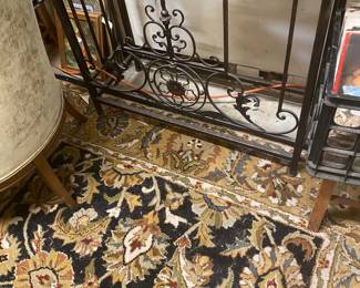 IRON BASE TABLE AND  ANOTHER NICE RUG- ALSO VINYLS!!