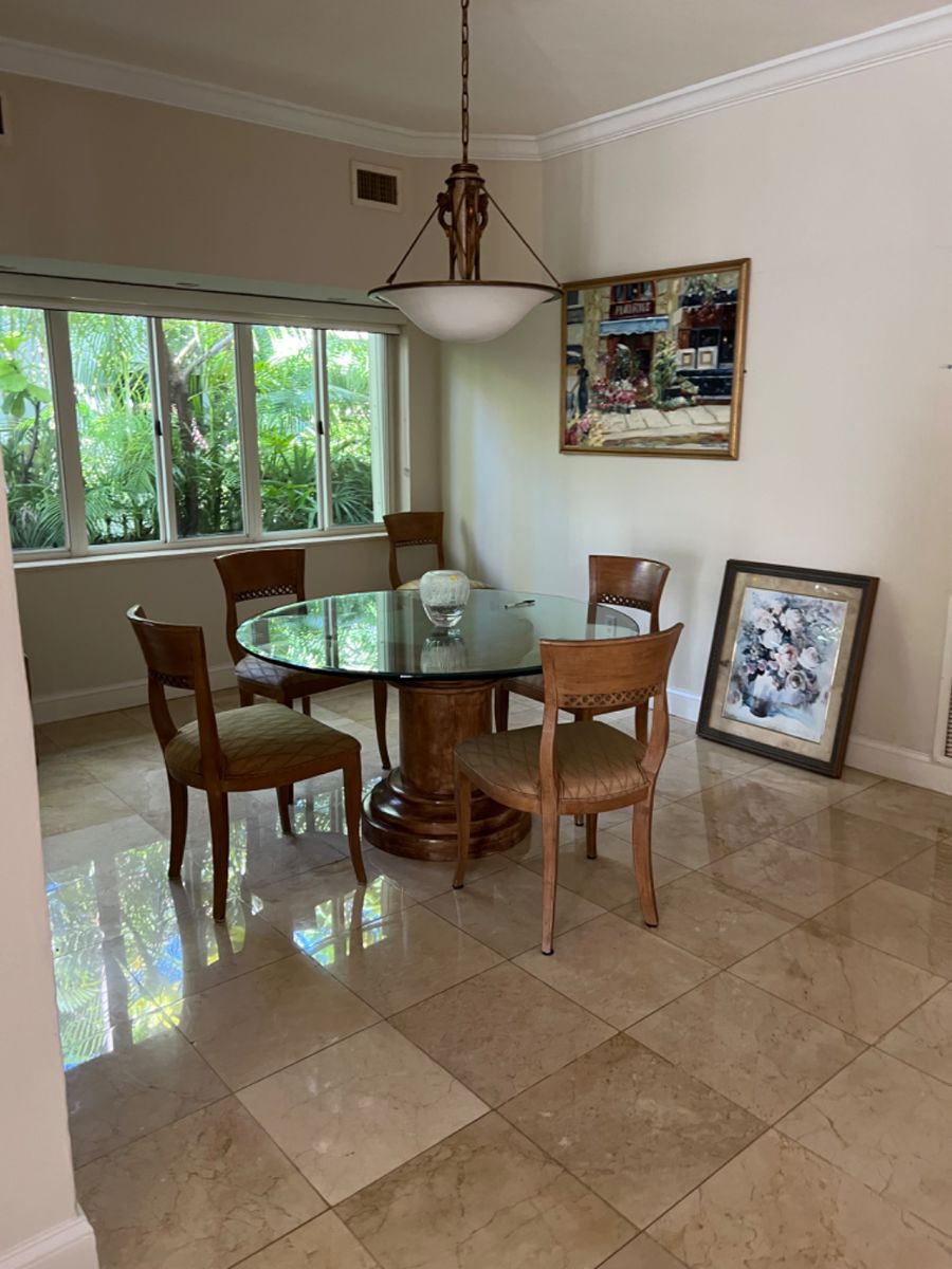 Michell Gold & Bob Williams dining table and 6 chairs was $1500 now $600