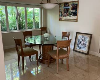 Michell Gold & Bob Williams dining table and 6 chairs was $1500 now $600