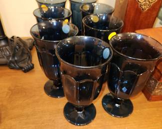 Oneida Entree Cobalt Blue Iced Tea Glasses