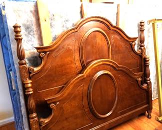 Queen Size Bed with Head/Foot Board, Mattresses, Slats, Side Rails