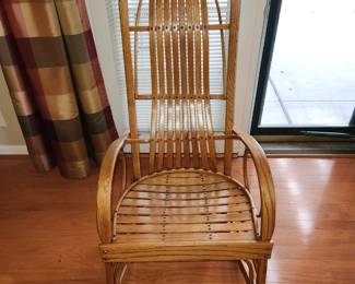 Late 20th Century Vintage Adirondack Oak Bentwood Rocking Chair