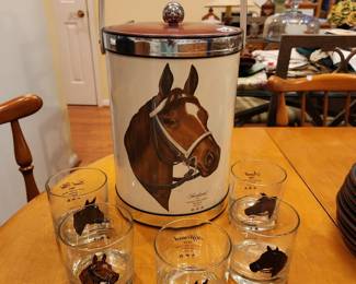 Secretariat Ice Bucket ~ 5 Vintage 70's LC Gosney Triple Crown Winners