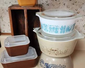 Pyrex Homestead, Forest Fancies, and Amish Butterprint
