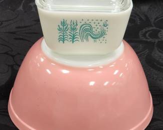 Amish Butter Print and Pink Pyrex