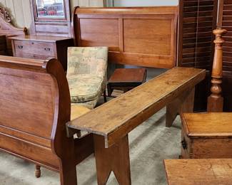 Sleigh bed, benches, shutter screen divider and more!