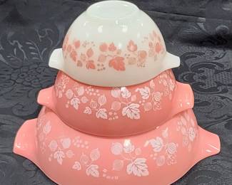 Pink Gooseberry Pyrex Cinderella Bowls