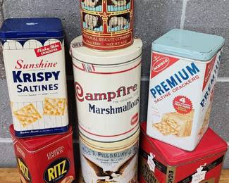 Many vintage and collector tins