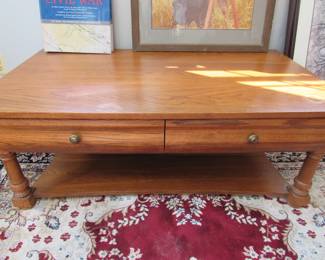 large solid wood coffee table