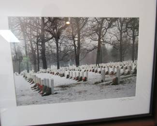 Military cemetery in the snow / framed Photograph