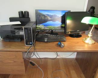 Several monitors / hard drives / laptops / speakers / soundbars