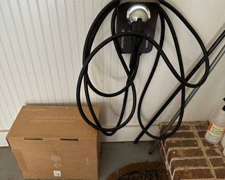 Level 2 EV charger. This one was labeled for a Hyundai but they are universal. All EV’s can use this charger except a Tesla. You would need an adapter to use it with a Tesla.